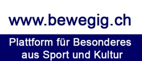 Das Logo von bewegig.ch in blau-weiss
