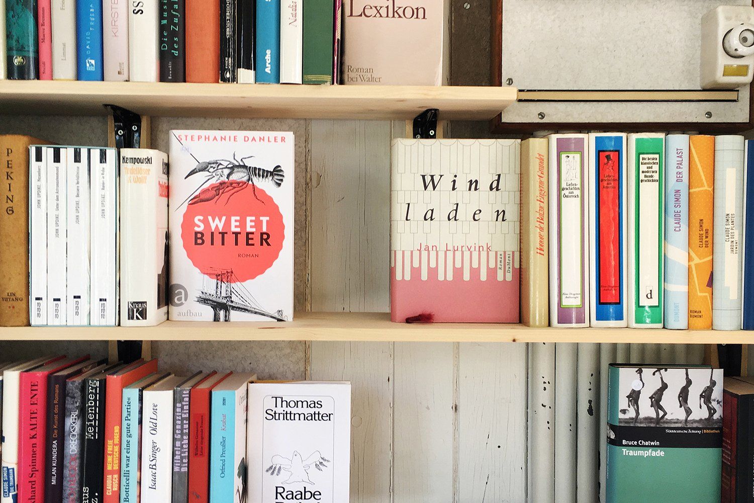 Ein Buchregal mit verschiedenen Büchern