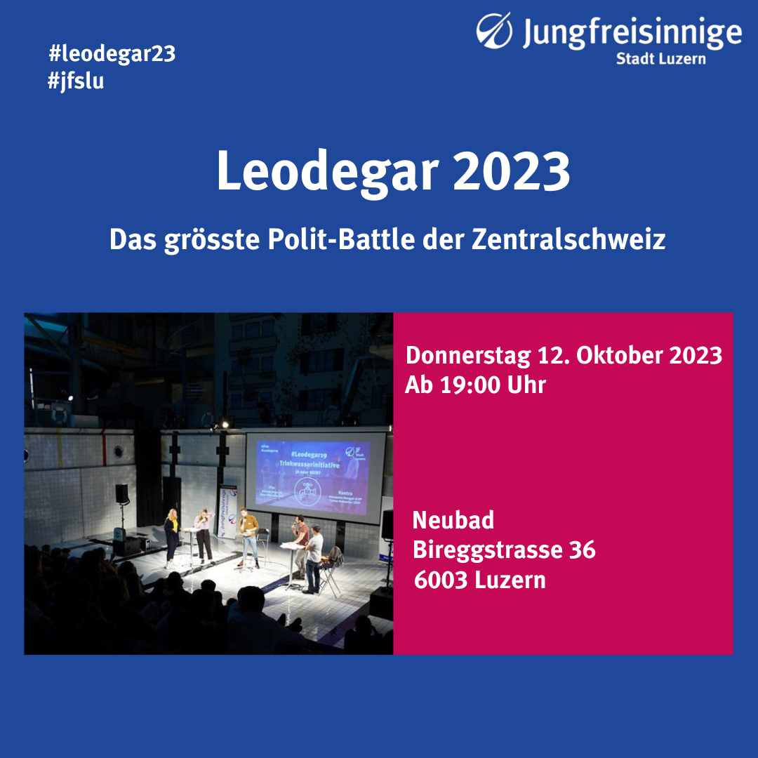 Ein Flyer mit blauem Hintergrund und einem Bild vom Pool. 