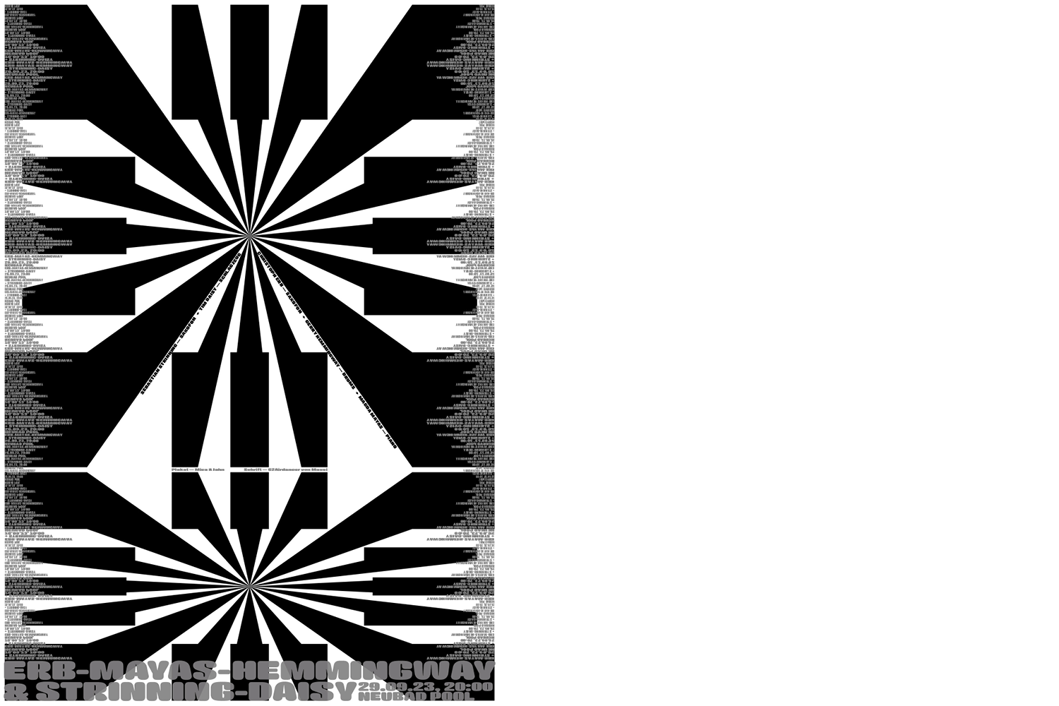 Veranstaltungsplakat für das Konzert von Strinning-Daisy + Erb-Mayas-Hemmingway Trio