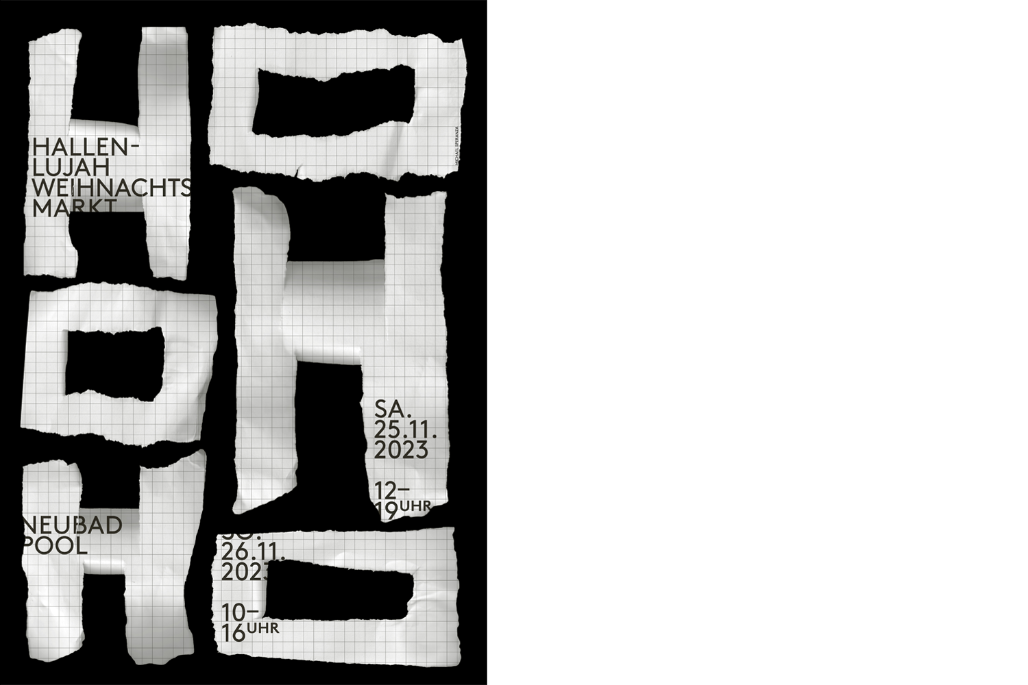 Plakat für den Hallen-lujah Weihnachtsmarkt 2023
