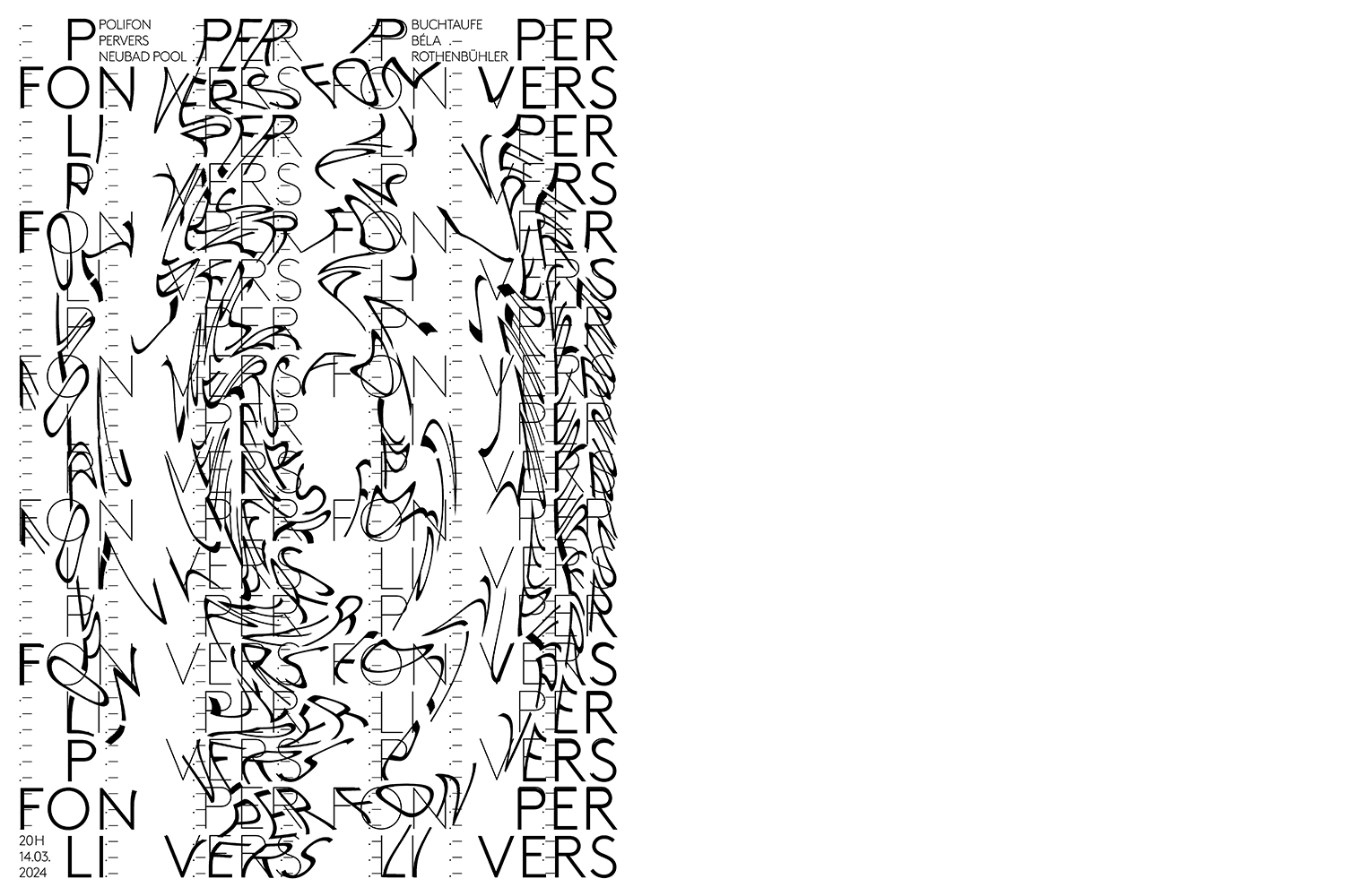 Schwarz Weiss Schrift, die tanzt