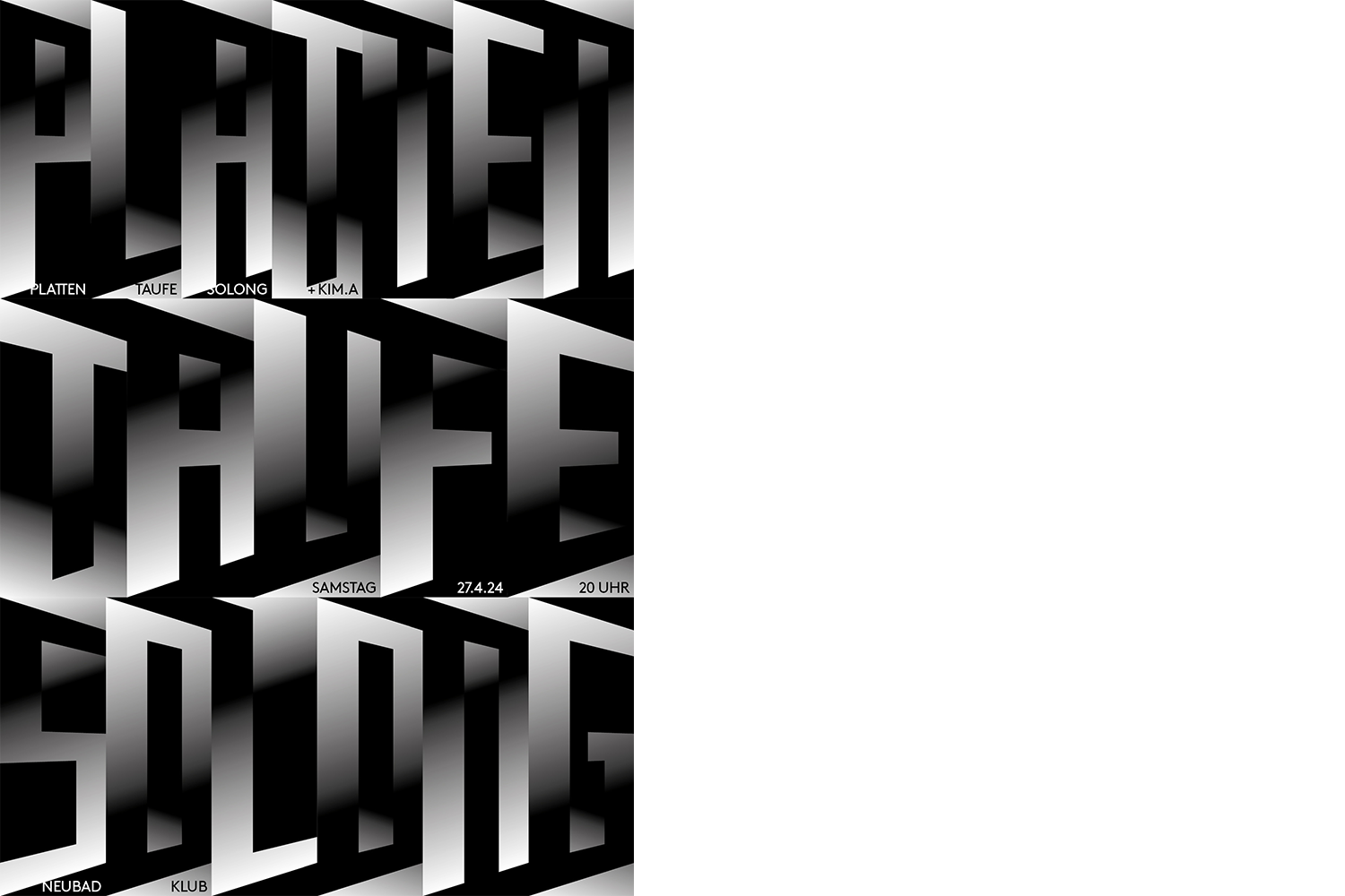 schwarz-weisses Typo-Plakat mit Schrifzug der Veranstaltung