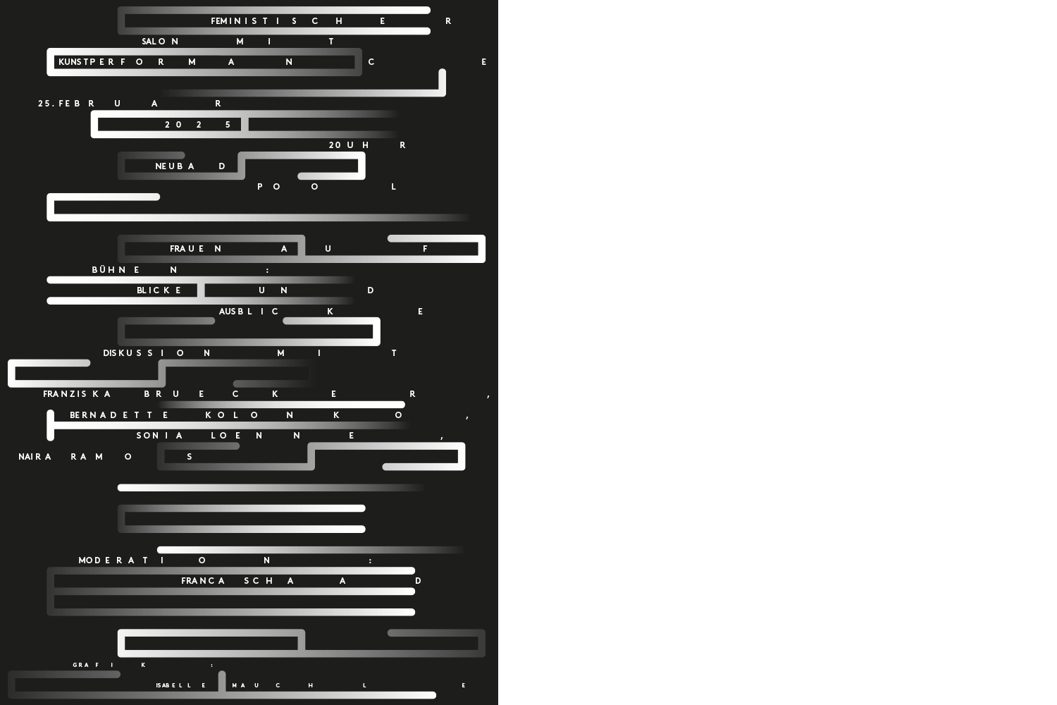 Ein schwarz-weisses Plakat mit einer auffälligen, konstruierten Typografie.