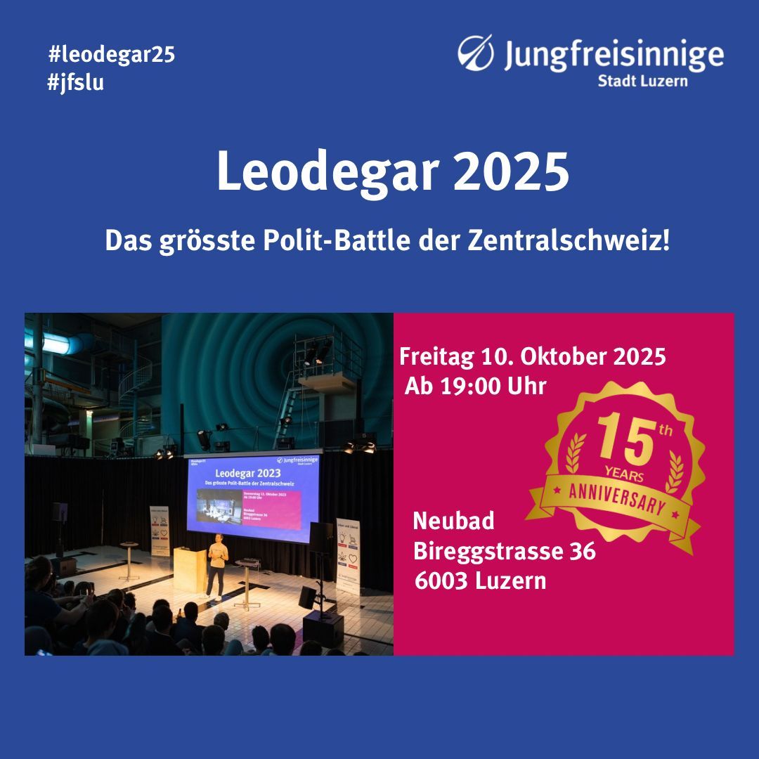 Ein Flyer auf blauem Hintergrund. Links unten ist ein Foto des Pools einer Veranstaltung. Rechts auf pinkem Grund die Infos der Veranstaltung. 