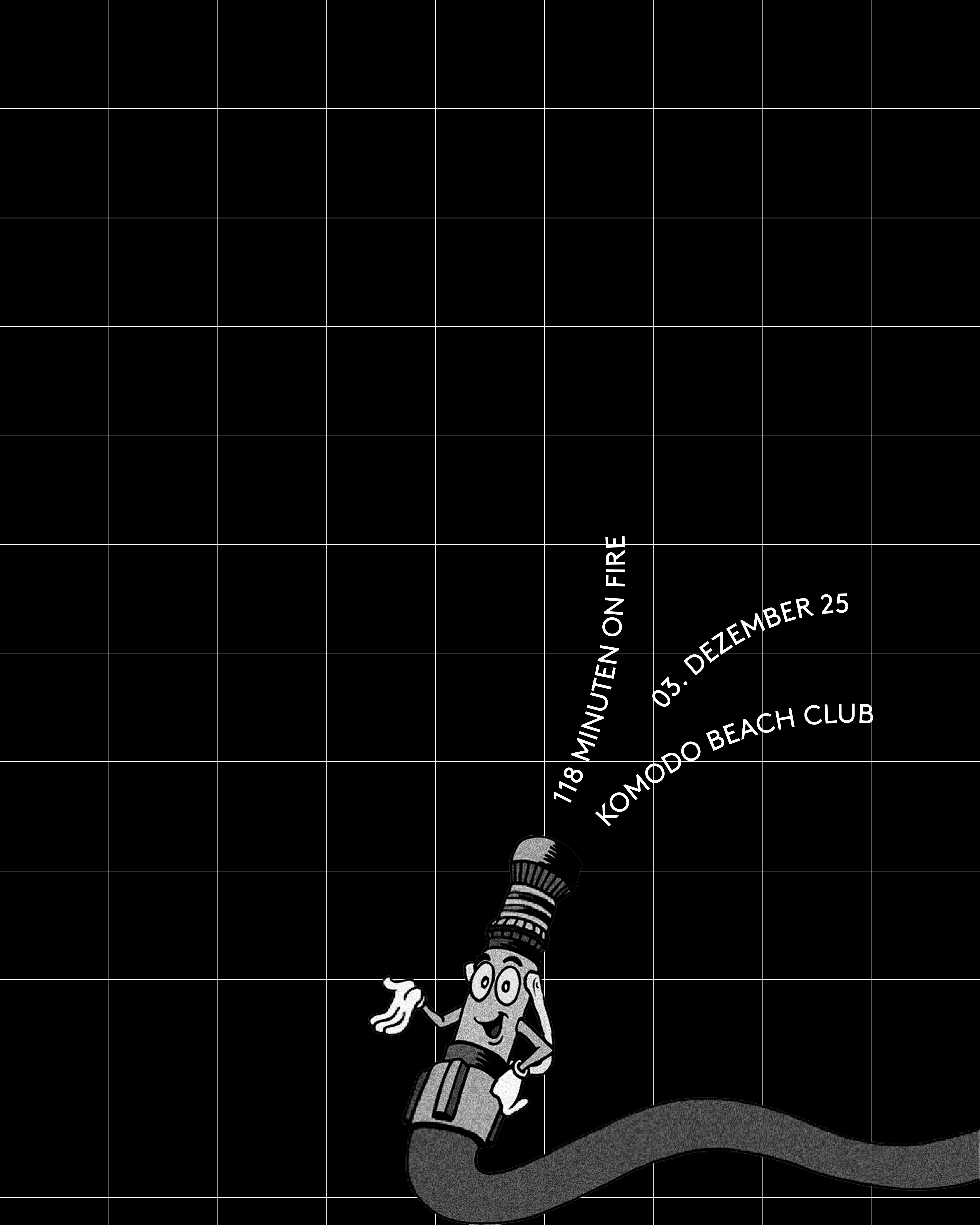 Ein Schlauch, aus dessen Ende weisse Schrift raus schiesst