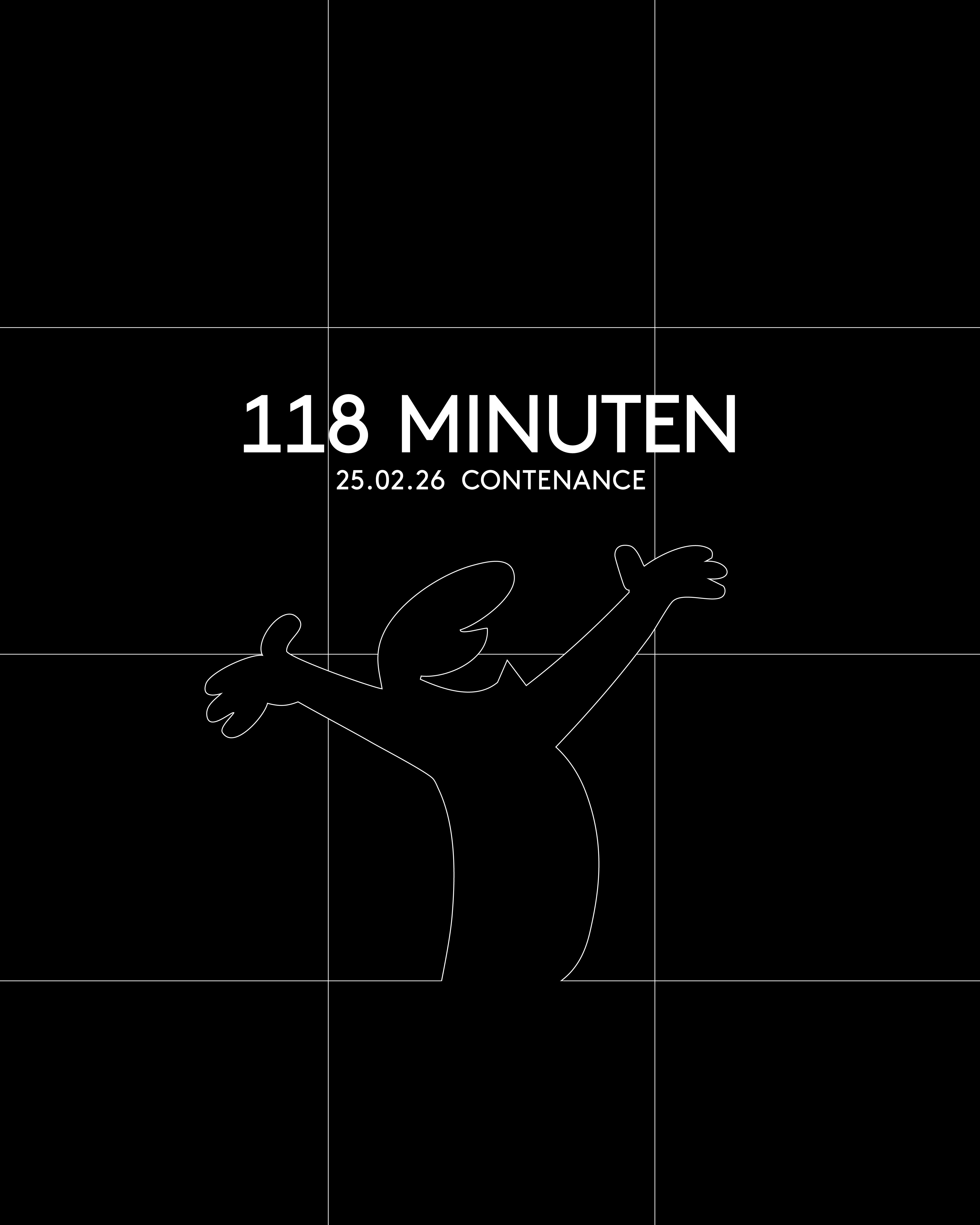 Ein freudiges Strichmännlein formt sich aus einer weissen Linie auf schwarzem Hintergrund