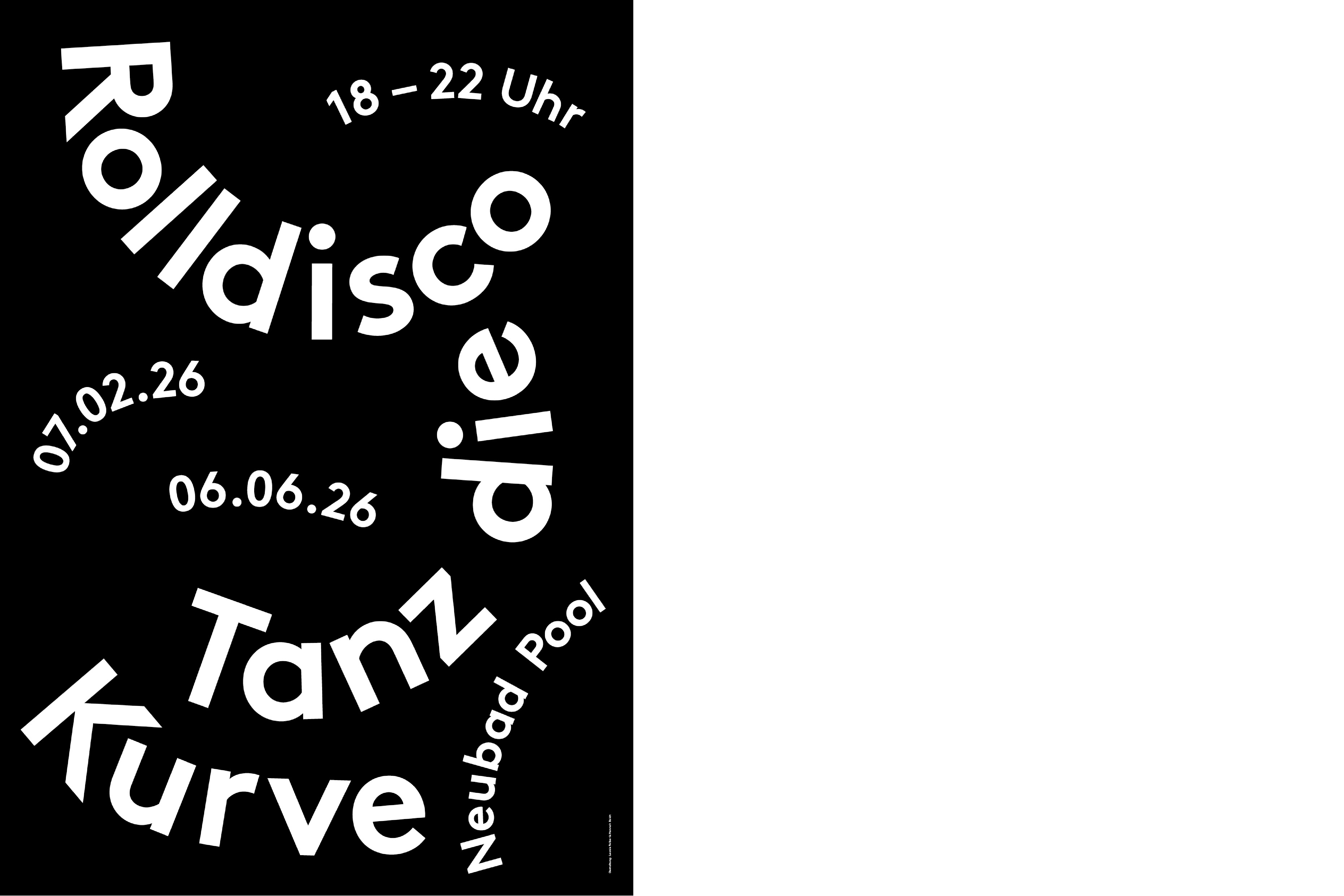 Grosse, weisse Schrift auf schwarzem Hintergrund