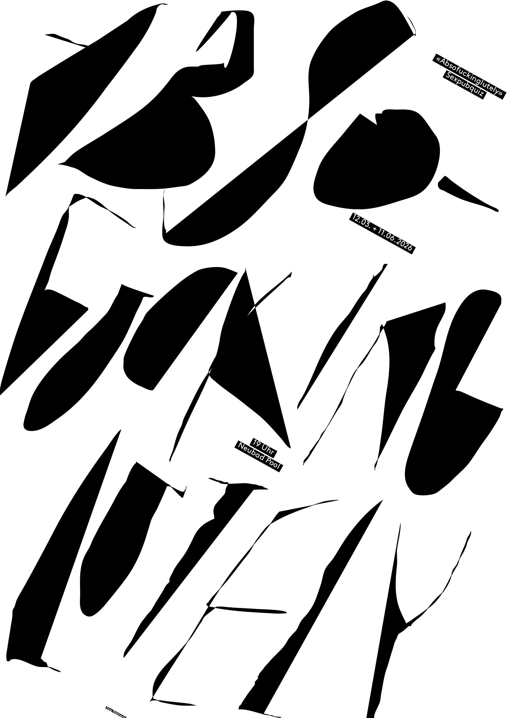 Eine Schwarzweisse scherenschnittartige Grafik.