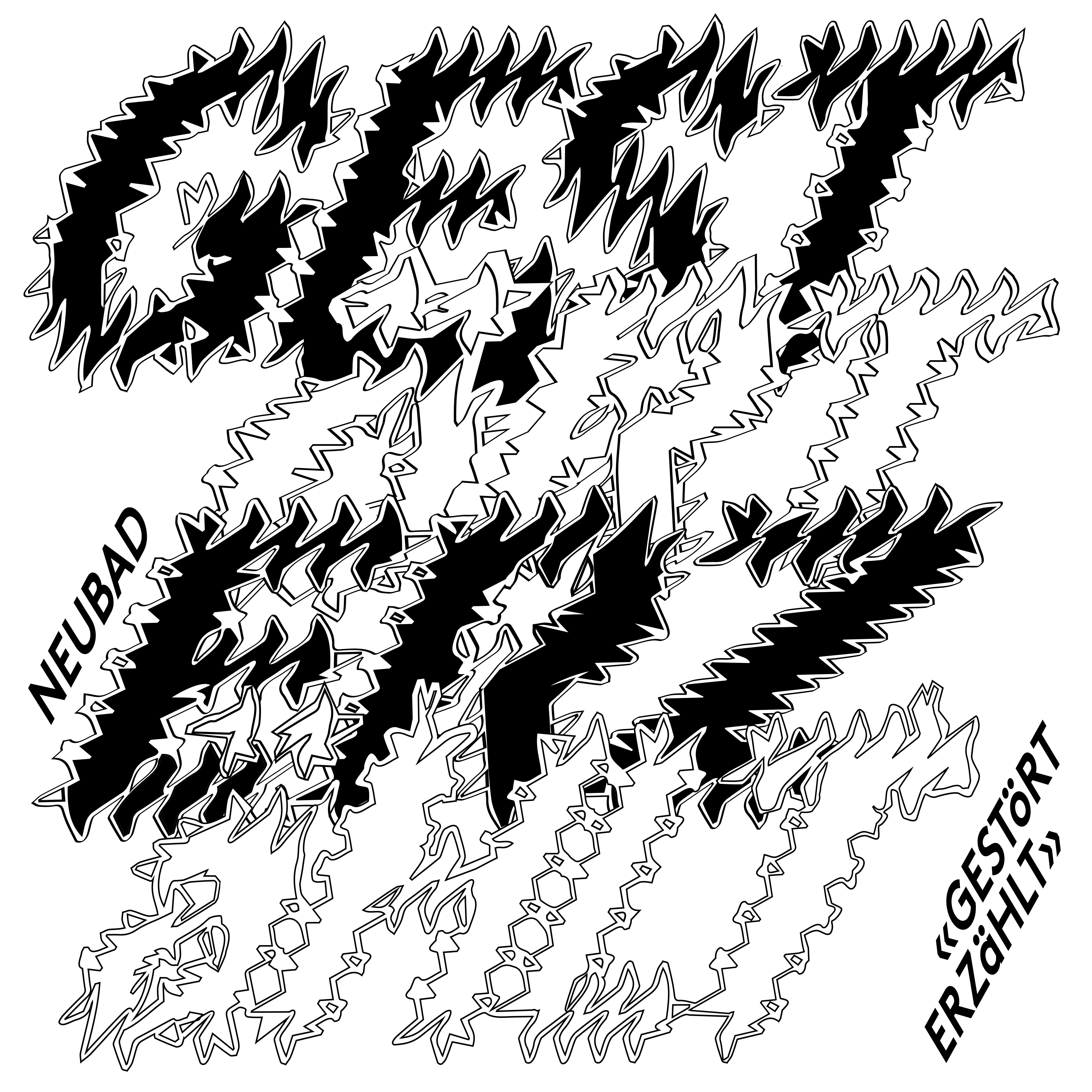 Der Schriftzug "gestört erzählt" in sehr gezackter schrift. 