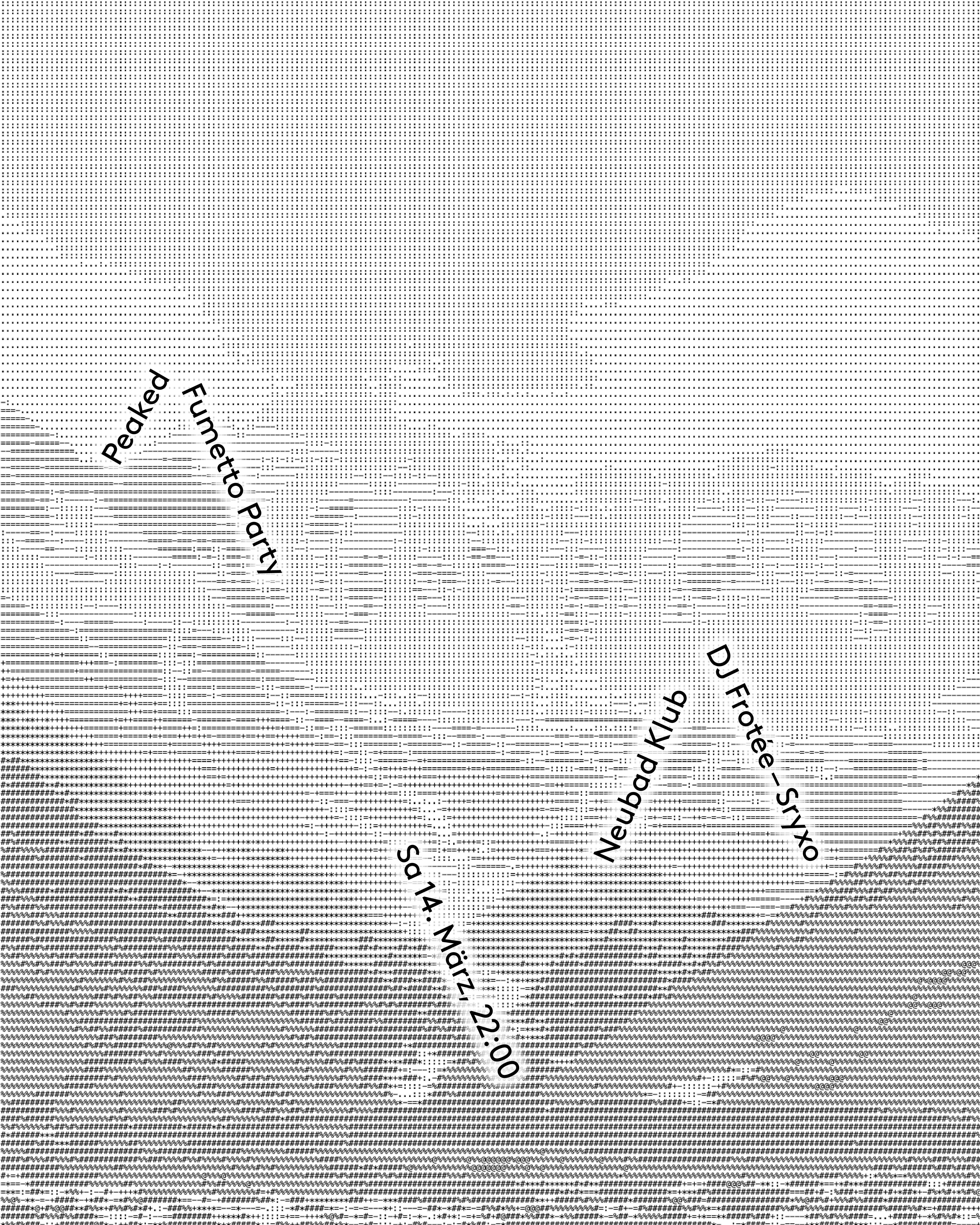 Schwarzweiss-Bild eines Bergtals, zackenartige Schrift verläuft über dem Bild