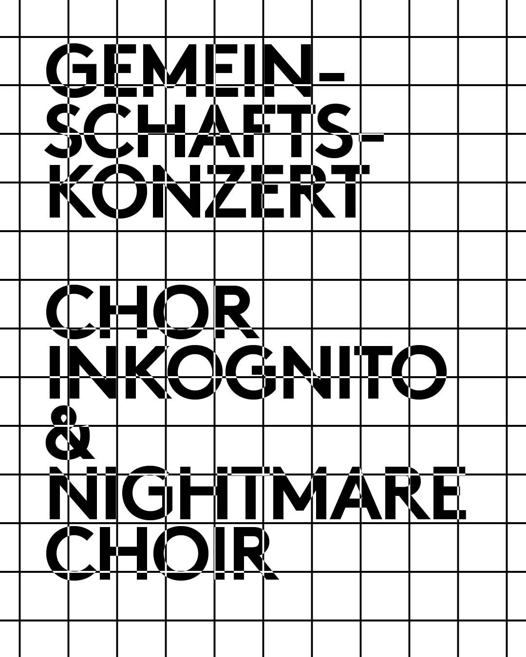 Schwarze Schrift auf Gitterhintergrund