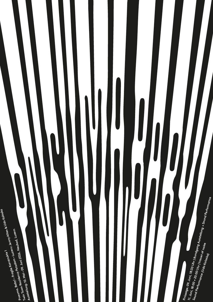 Plakat der Ausstellung "Pneuma, Baby! - Fragile Kunstrukte 1